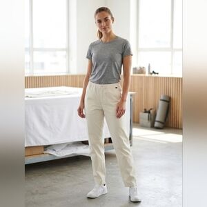 Tracksmith Rapid Transit Wool Track Pants Lightweight Breathable White Stretch M